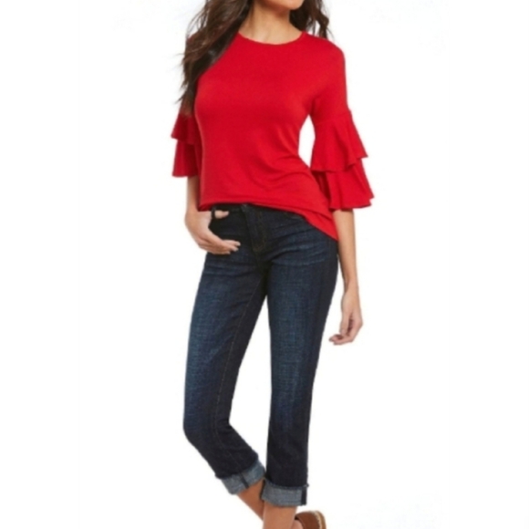 Jean Capris w/ Wide Cuffs - Picture 1 of 5